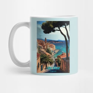 Cote d Azur vintage travel poster Mug